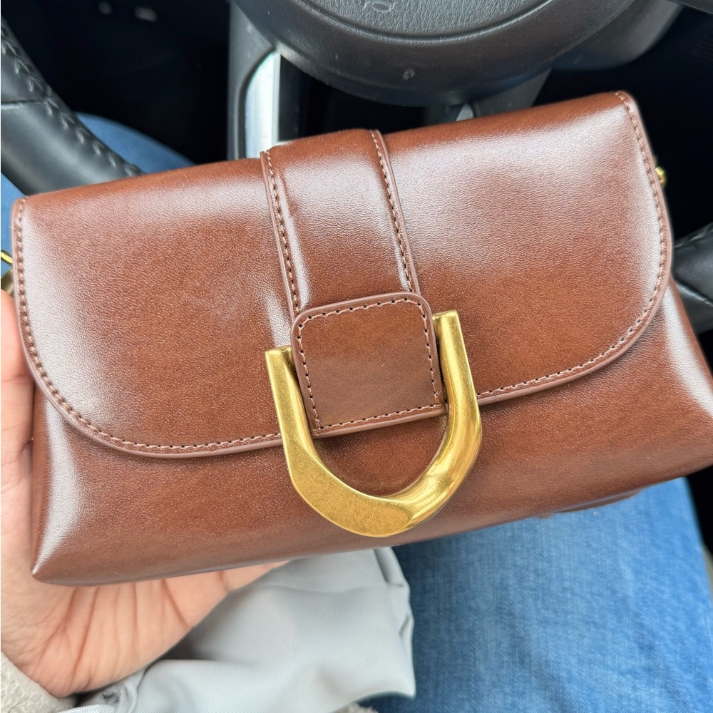 Charles and Keith Brown Gabine Crossbody Bag